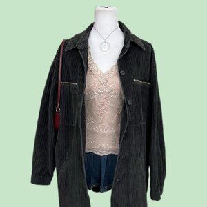 90s faded corduroy ribbed shirt jacket shacket whimsygoth grunge barn chore